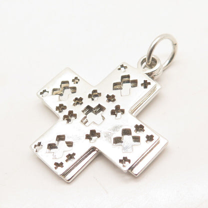 925 Sterling Silver Vintage Double Cross Pendant