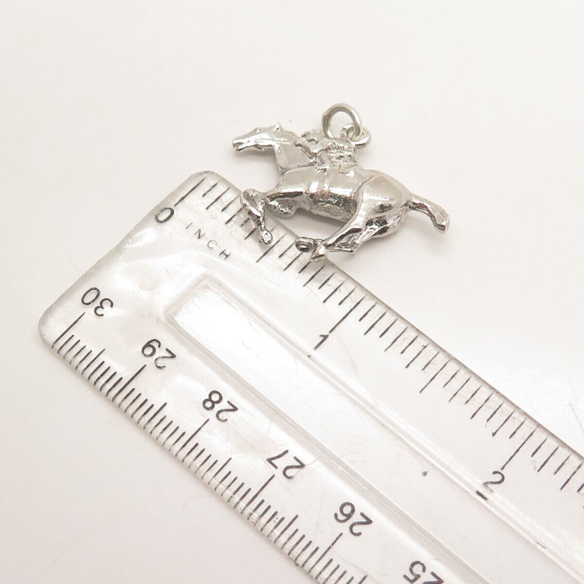 925 Sterling Silver Vintage Horse & Rider 3D Charm Pendant