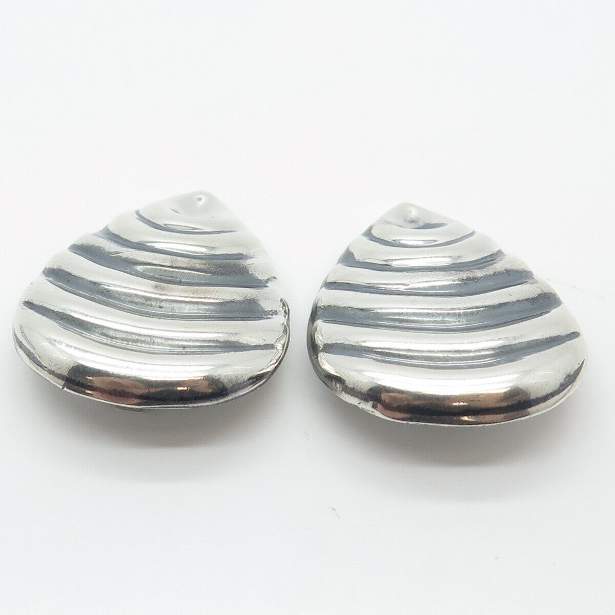 925 Sterling Silver Vintage Mexico Clip On Earrings