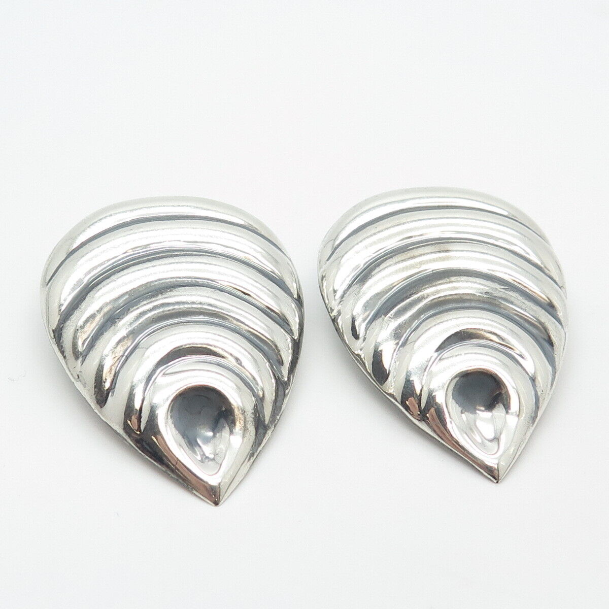 925 Sterling Silver Vintage Mexico Clip On Earrings