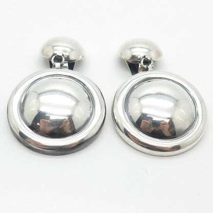 925 Sterling Silver Vintage Italy Round Dangling Earrings