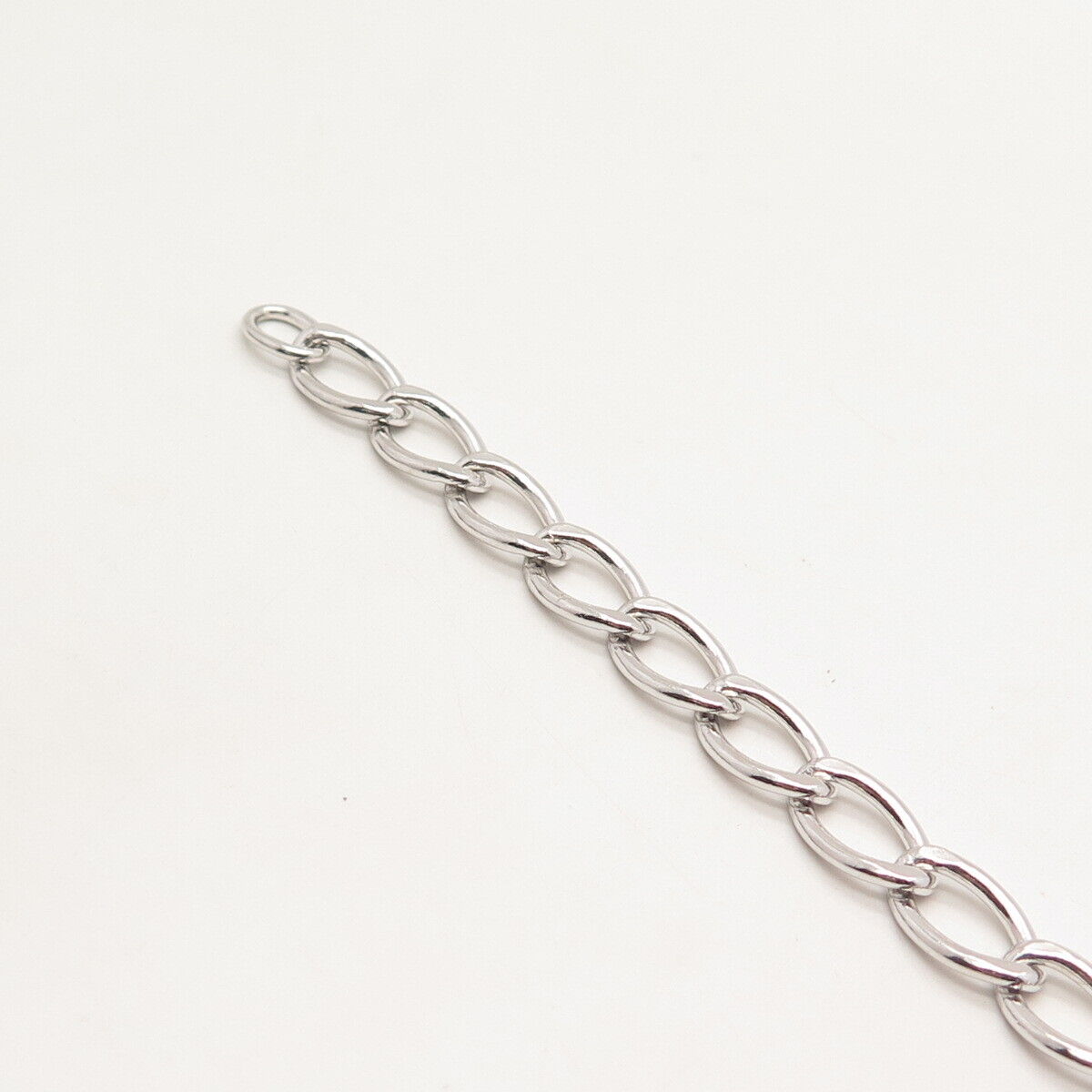 925 Sterling Silver Vintage Cable Link Bracelet 7.25"