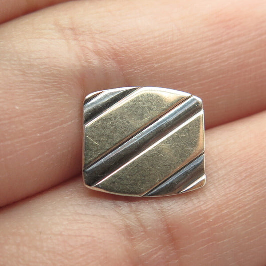 925 Sterling Silver / 14 K Gold Vintage Simmons Banded Minimalist Lapel Pin