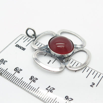 925 Sterling Silver Vintage Dublin The Jewellery House Carnelian Gem Pendant