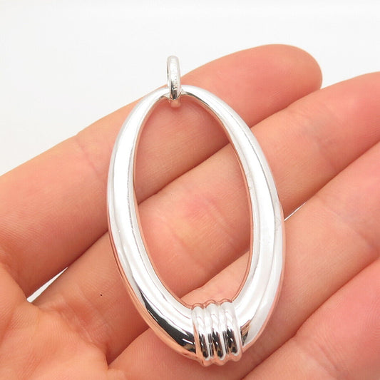 925 Sterling Silver Vintage Prime Art & Jewel Oval Pendant