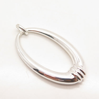 925 Sterling Silver Vintage Prime Art & Jewel Oval Pendant