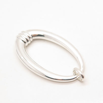 925 Sterling Silver Vintage Prime Art & Jewel Oval Pendant