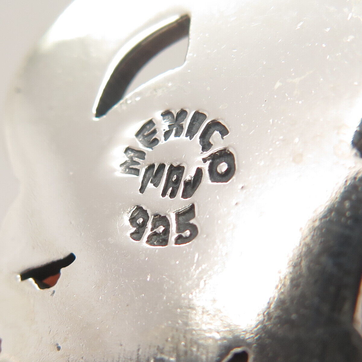 925 Sterling Silver Vintage Mexico Tribal Clip On Earrings