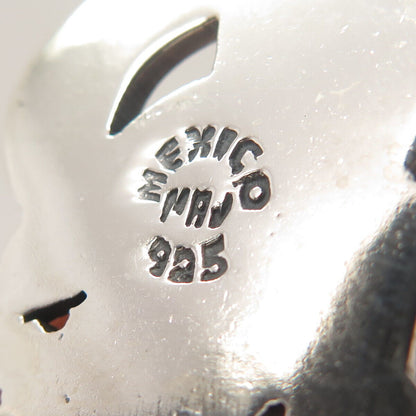 925 Sterling Silver Vintage Mexico Tribal Clip On Earrings