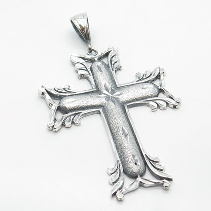 925 Sterling Silver Vintage Ornate Religious Cross Pendant