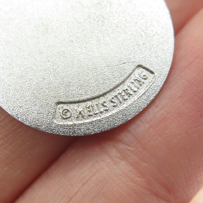 WELLS 925 Sterling Silver Vintage California State Map Round Charm Pendant