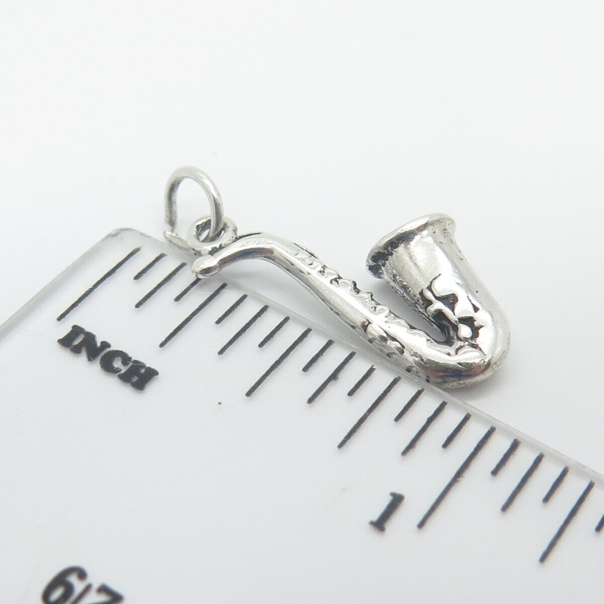 925 Sterling Silver Vintage Saxophone Musical Instrument Charm Pendant