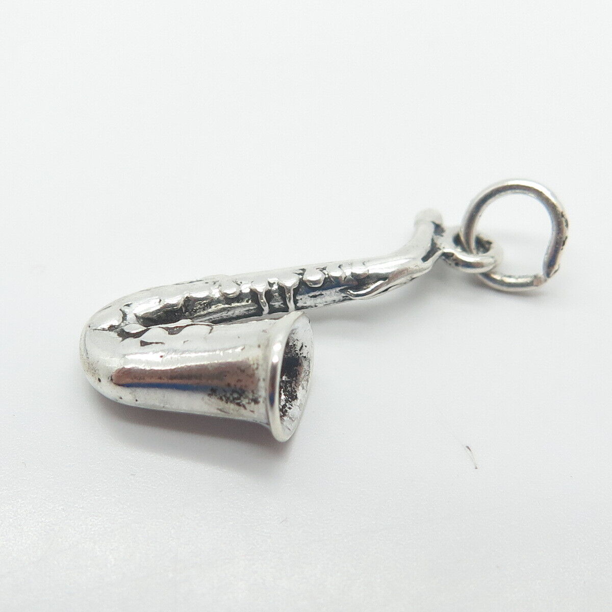 925 Sterling Silver Vintage Saxophone Musical Instrument Charm Pendant