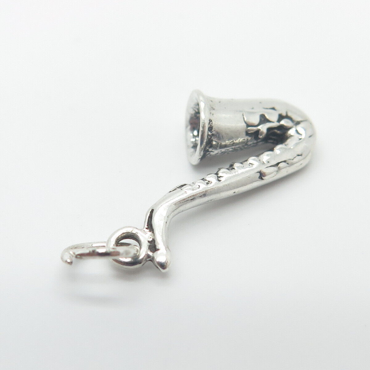 925 Sterling Silver Vintage Saxophone Musical Instrument Charm Pendant