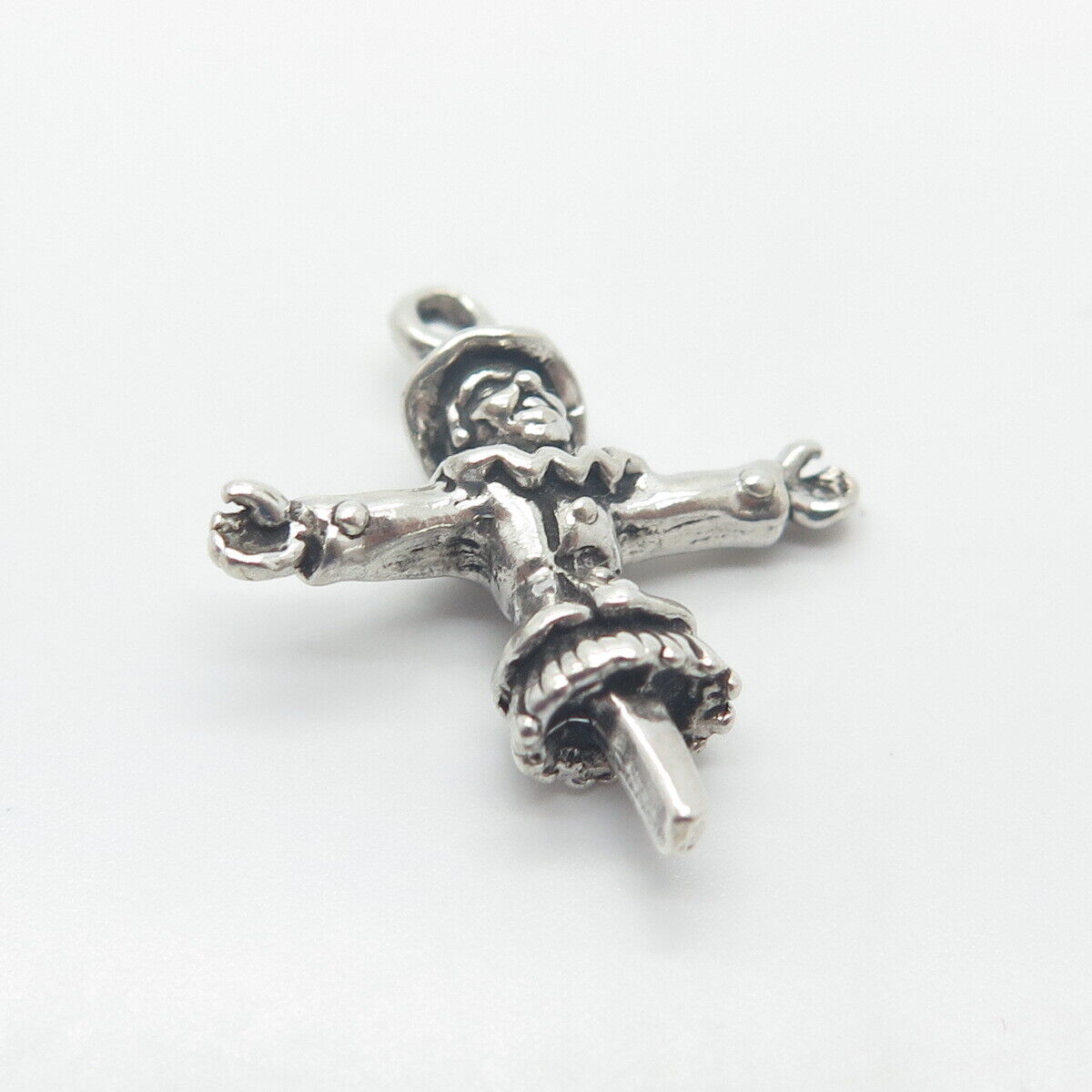 925 Sterling Silver Vintage Sunwest Scarecrow 3D Charm Pendant