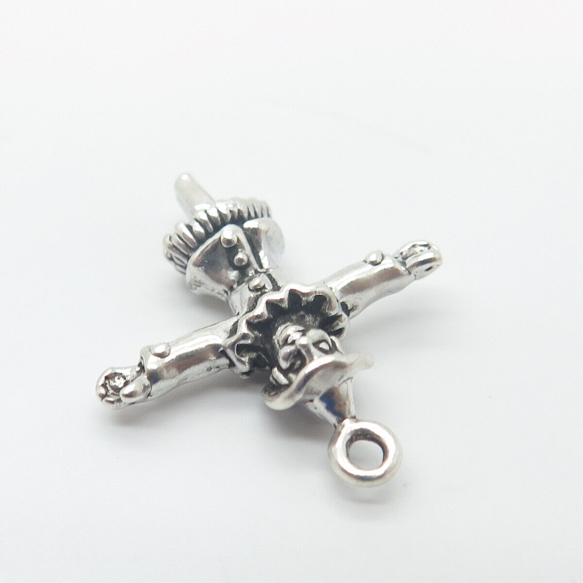 925 Sterling Silver Vintage Sunwest Scarecrow 3D Charm Pendant