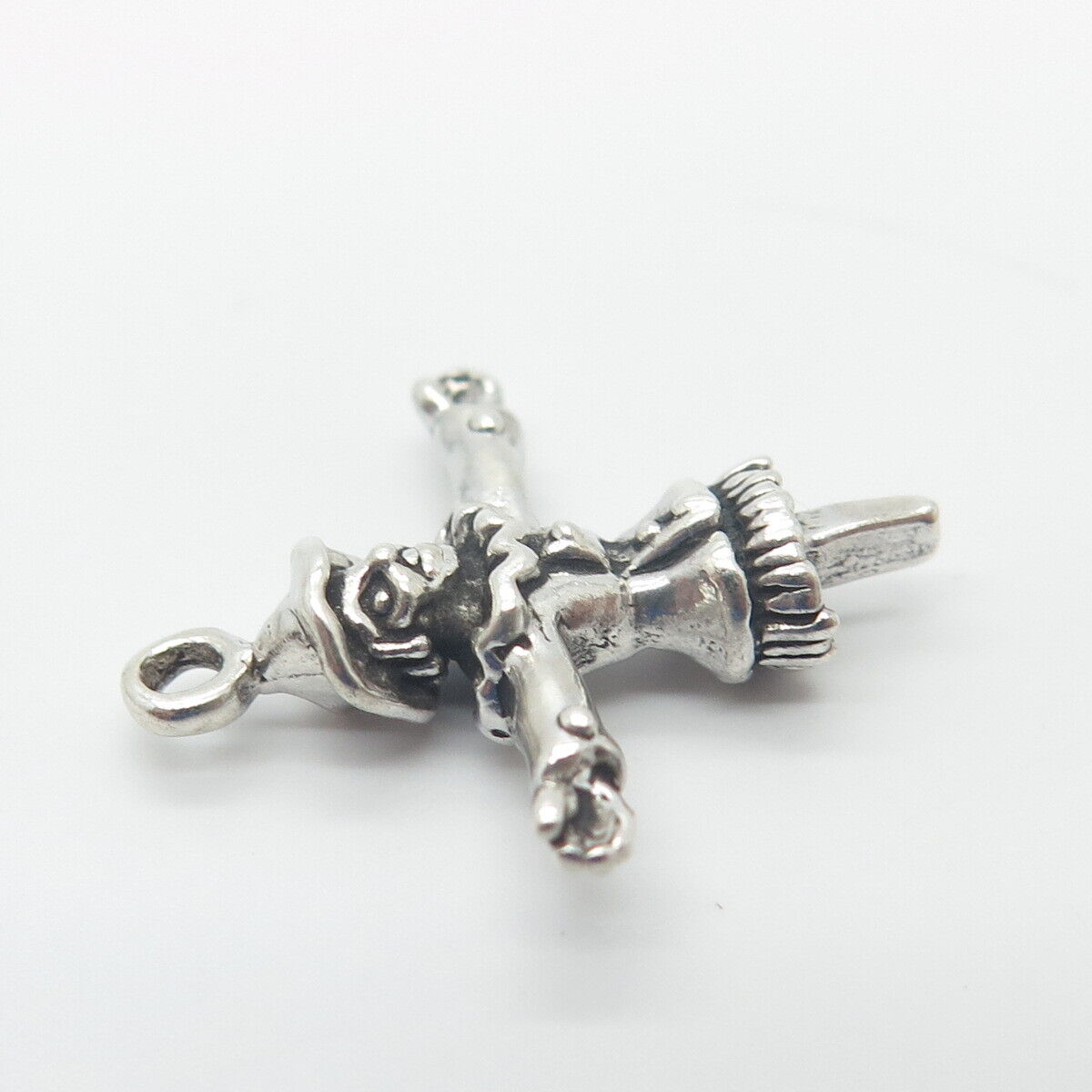 925 Sterling Silver Vintage Sunwest Scarecrow 3D Charm Pendant