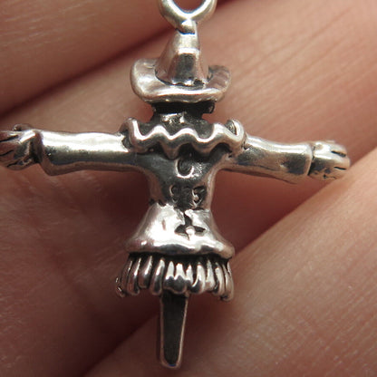 925 Sterling Silver Vintage Sunwest Scarecrow 3D Charm Pendant