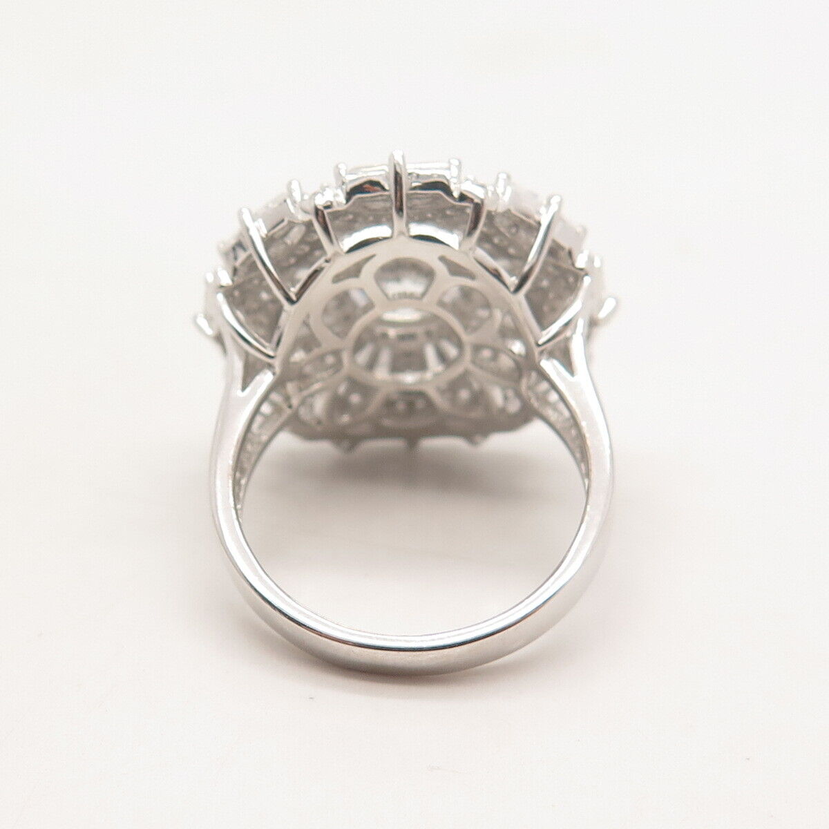 925 Sterling Silver Pave C Z Ring Size 7