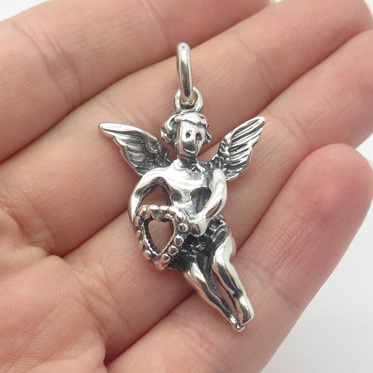 925 Sterling Silver Vintage Angel Pendant