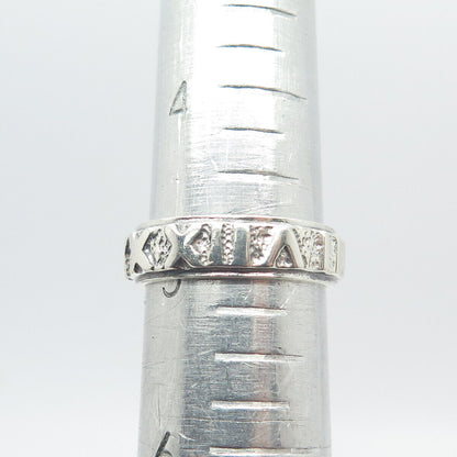 925 Sterling Silver Vintage Roman Numerals Band Ring Size 5