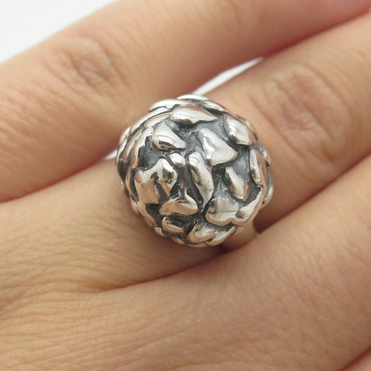 925 Sterling Silver Vintage Fir-cone Ring Size 5.5