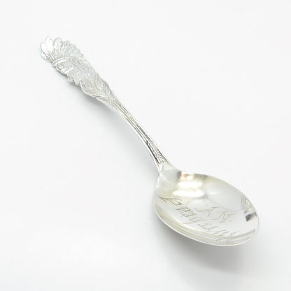 925 Sterling Silver Vintage Riverhead N.Y. Demitasse Tribal God Spoon