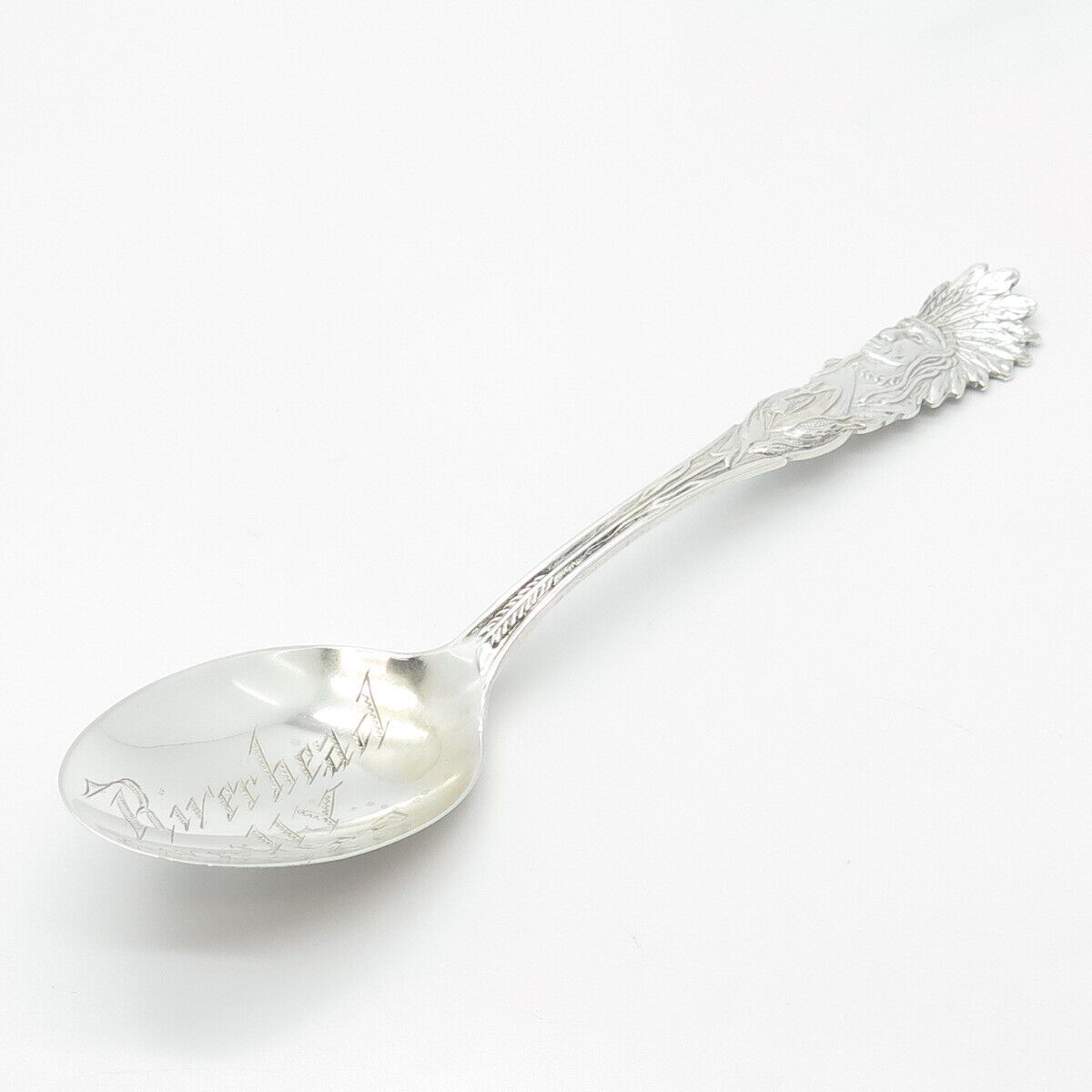 925 Sterling Silver Vintage Riverhead N.Y. Demitasse Tribal God Spoon