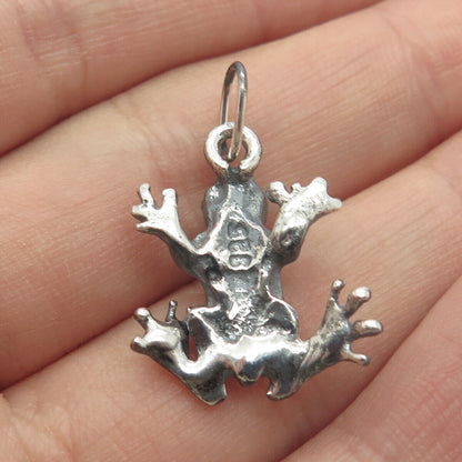 925 Sterling Silver Vintage Frog For Good Luck Charm Pendant