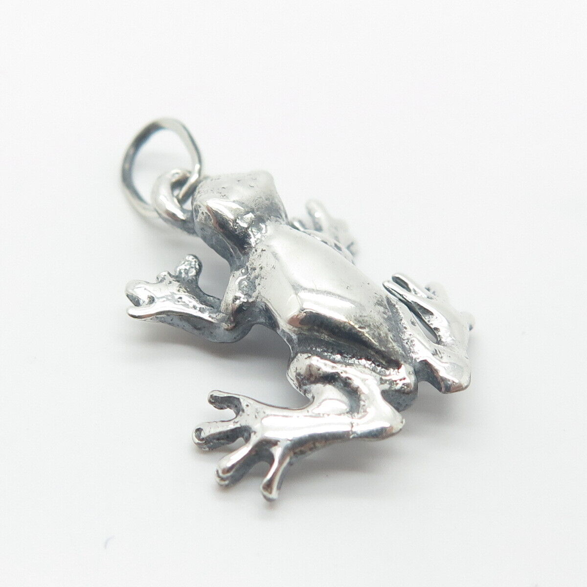 925 Sterling Silver Vintage Frog For Good Luck Charm Pendant