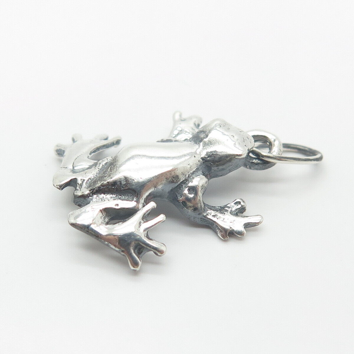 925 Sterling Silver Vintage Frog For Good Luck Charm Pendant