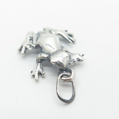 925 Sterling Silver Vintage Frog For Good Luck Charm Pendant