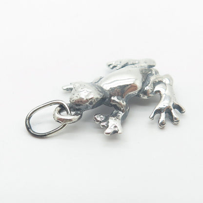 925 Sterling Silver Vintage Frog For Good Luck Charm Pendant