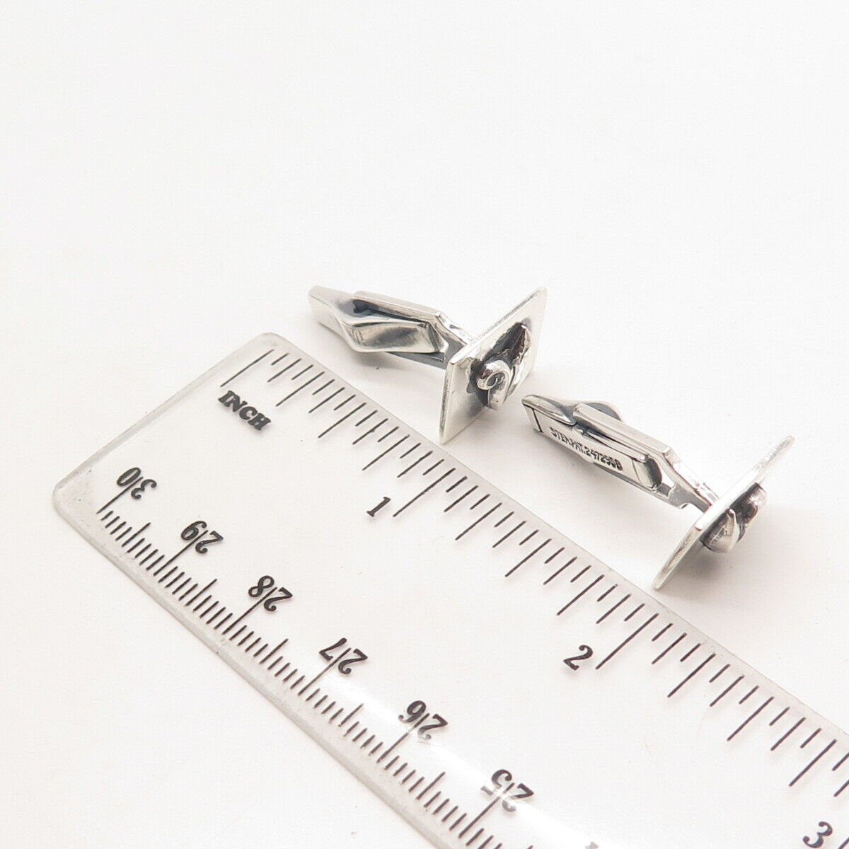 925 Sterling Silver Vintage Leaf Square Cufflinks