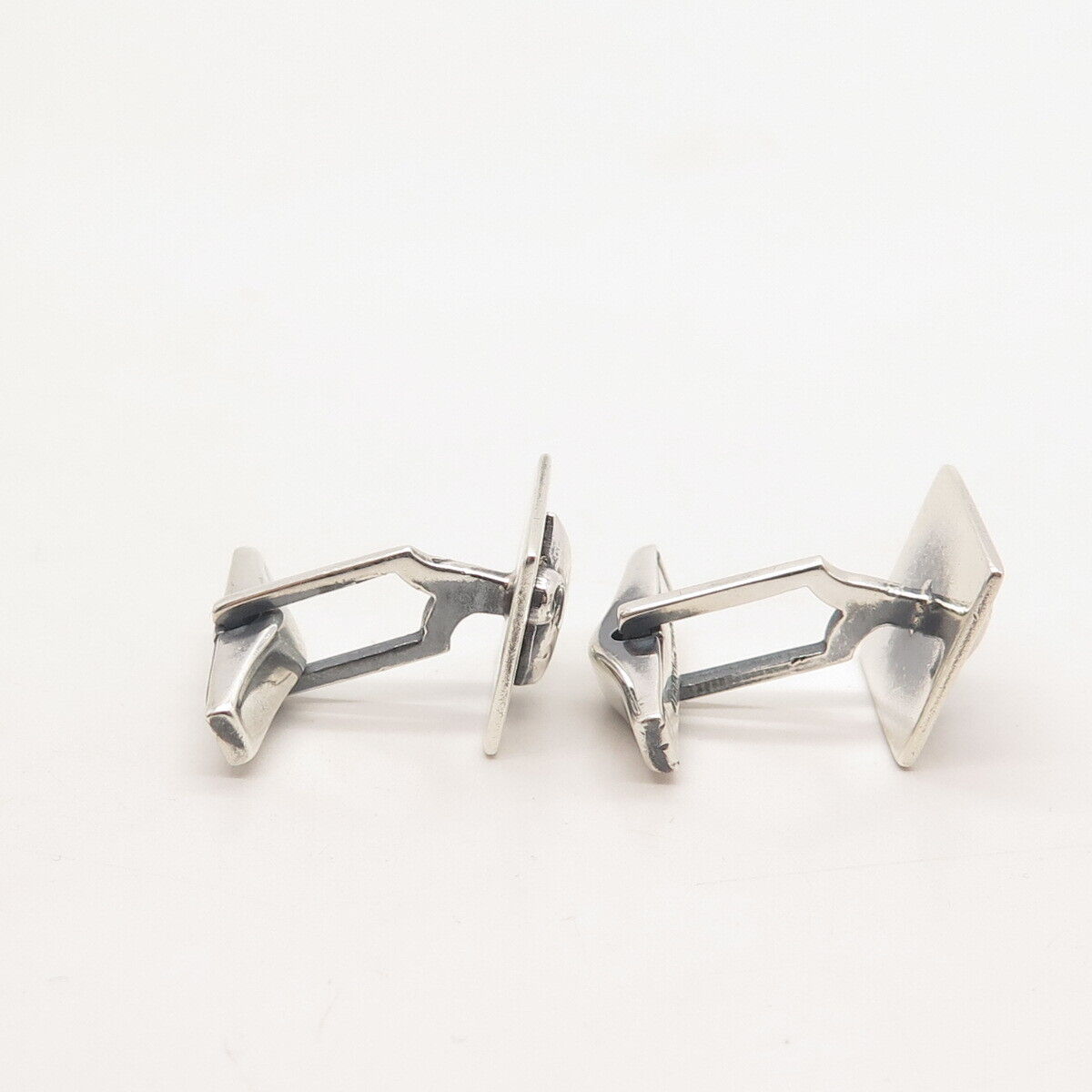 925 Sterling Silver Vintage Leaf Square Cufflinks