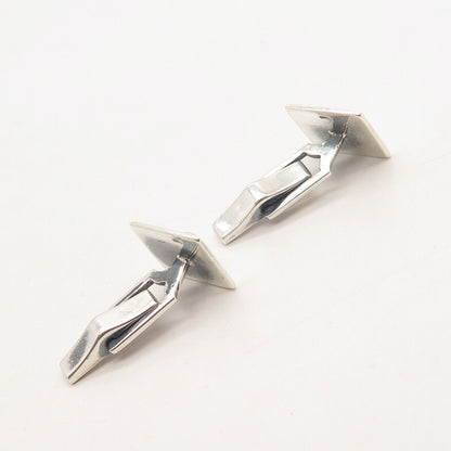 925 Sterling Silver Vintage Leaf Square Cufflinks