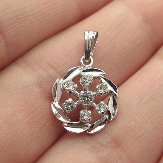 925 Sterling Silver Vintage C Z Pendant