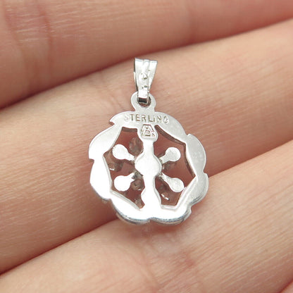 925 Sterling Silver Vintage C Z Pendant