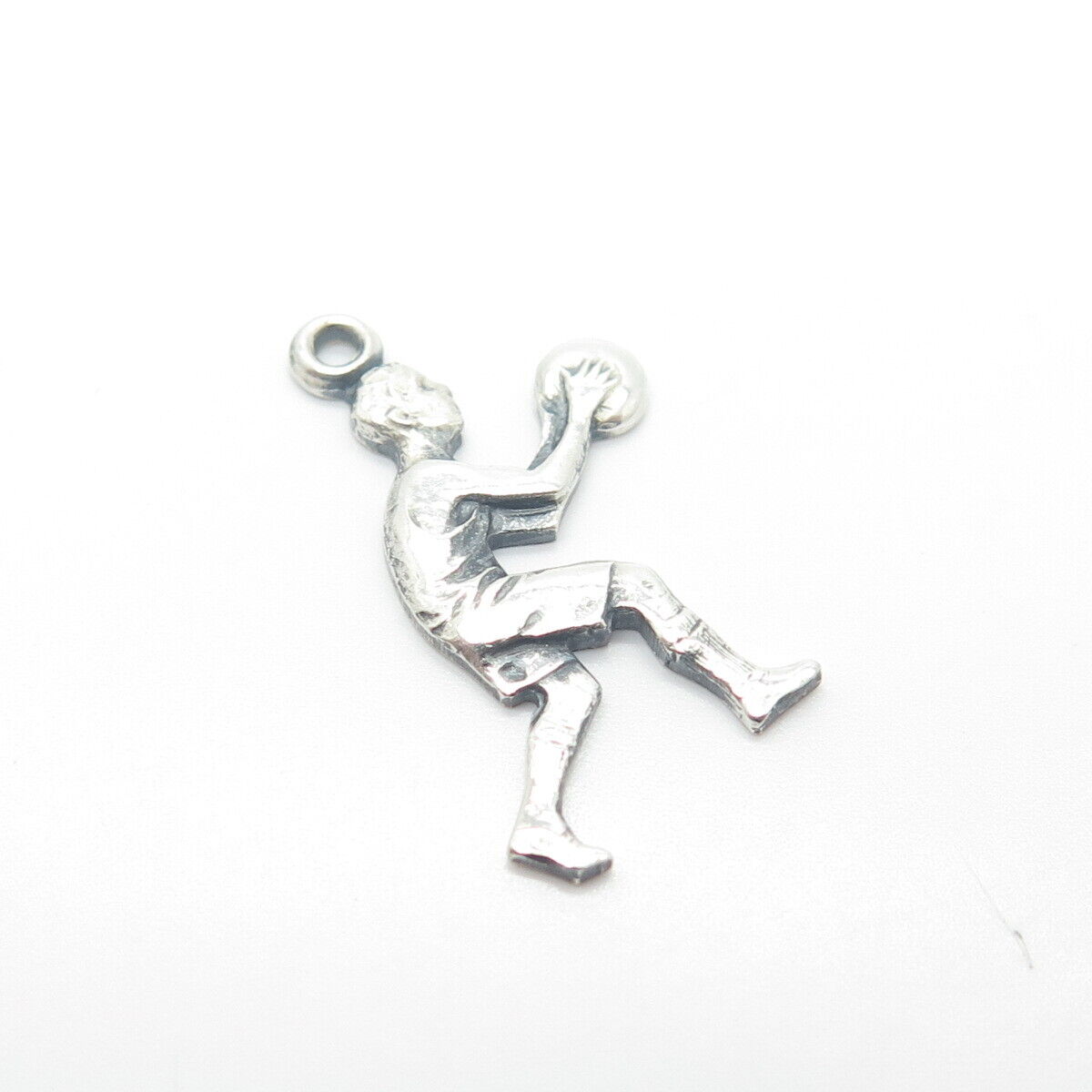 925 Sterling Silver Vintage Basketball Player Charm Pendant