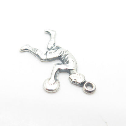 925 Sterling Silver Vintage Basketball Player Charm Pendant