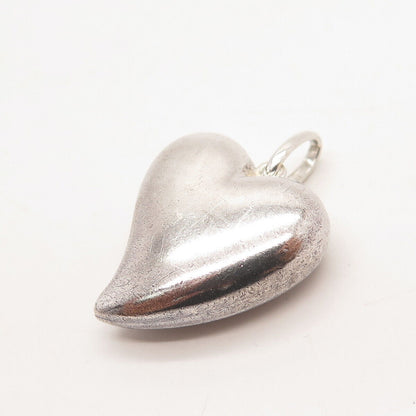 925 Sterling Silver Vintage Hollow Heart Pendant