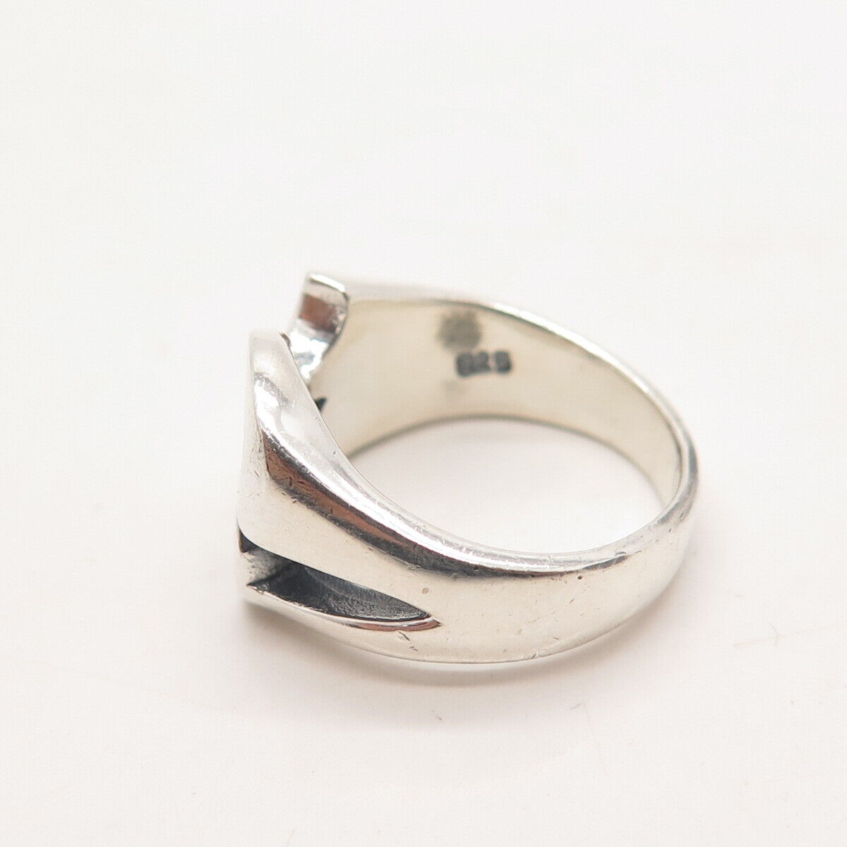 925 Sterling Silver Vintage Modernist Ring Size 5.75