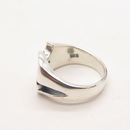 925 Sterling Silver Vintage Modernist Ring Size 5.75