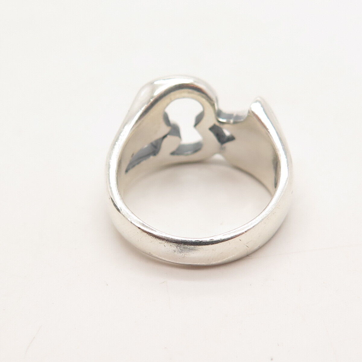 925 Sterling Silver Vintage Modernist Ring Size 5.75