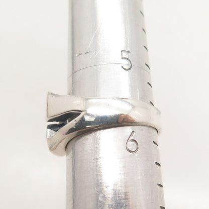 925 Sterling Silver Vintage Modernist Ring Size 5.75