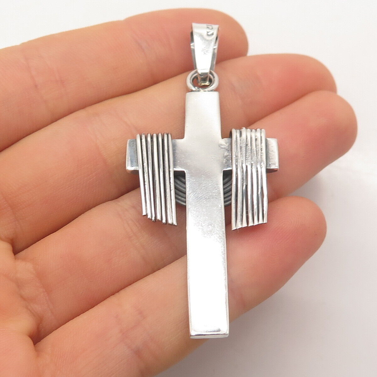 925 Sterling Silver Vintage Jesus Crucufix Cross Pendant