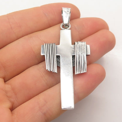 925 Sterling Silver Vintage Jesus Crucufix Cross Pendant