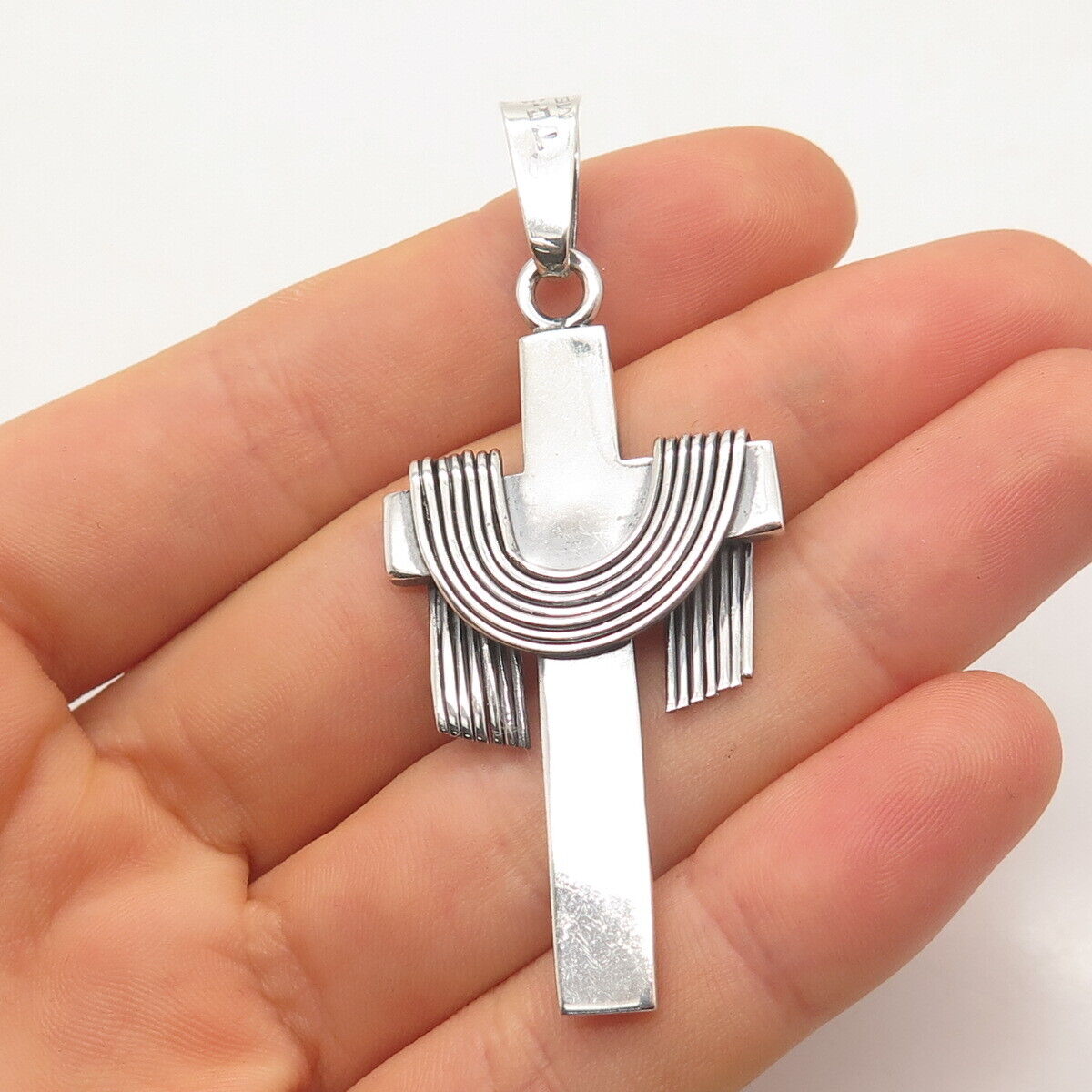 925 Sterling Silver Vintage Jesus Crucufix Cross Pendant