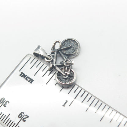 925 Sterling Silver Vintage Bicycle 3D Pendant