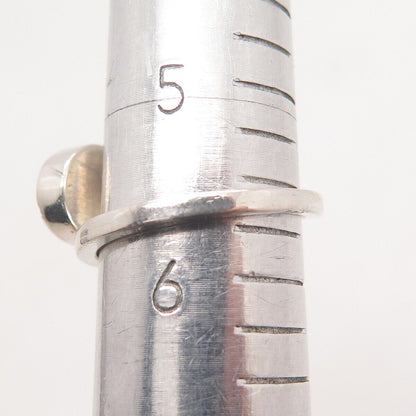 900 Silver Vintage Real Amethyst Gem Bypass Ring Size 5.5